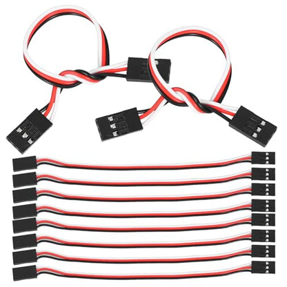 Garneck 10Pack RC Extension Cable 15cm: 3-Pin Female to Female Extension Wire Compatible with RC Airplane Car Helicopter Receiver Controller DIY Electronics