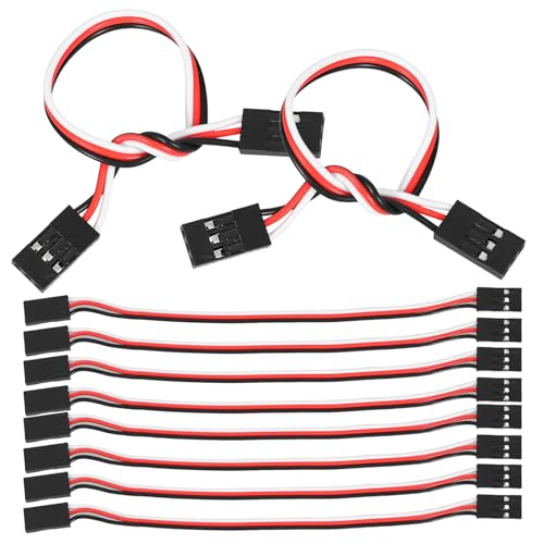 Garneck 10Pack RC Extension Cable 15cm: 3-Pin Female to Female Extension Wire Compatible with RC Airplane Car Helicopter Receiver Controller DIY Electronics