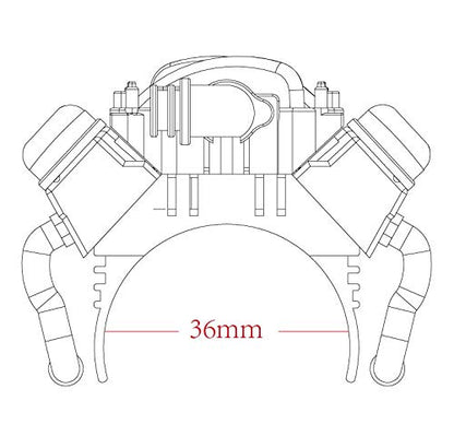 KYX Racing Alloy V8 Engine Motor Heatsinks & Cooling Fan for RC Crawler Car Axial SCX10 II 90046 Wraith D90 Traxxas TRX4 540/550 Motor Accessories