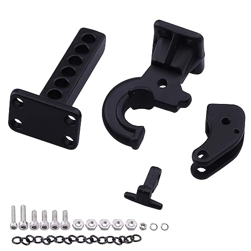 Hobbypark Metal Scale Trailer Hitch Tow Hook Drop Hitch Receiver for 1/10 RC Crawler Traxxas TRX4 Axial SCX10 Rear Bumper Parts (Black)
