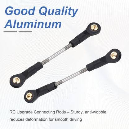 MECCANIXITY 2Pcs Adjustable Turnbuckles Camber Links, 74-84mm Turnbuckle Rod Steering Servo Linkage with M3 Ball Head Rod Ends for RC Car Replace Parts DIY - size: 74-84mm