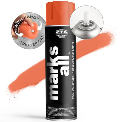 Fox Valley 18oz Marks All Solvent-Based Marking Paint 12-Pack, Red Orange - color: Red/Orange Fluorescent