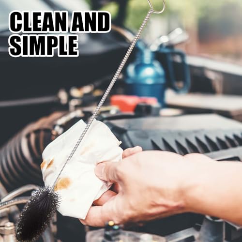 Reallnaive 12 Pcs Engine Brush Kit Car Engine Brush Cleaning Kit Long Nylon Brushes for Auto Cleaning