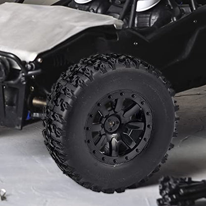 Hosim 1/10 RC Car Tires and Wheels with Foam Insert M4 Hex Hub for for Axial/SCX10/Losi TRX HSP CC01 D90 D110 Offroad Racing RC Truck Crawler 9mm Wheel OD 3.94 inch/100mm
