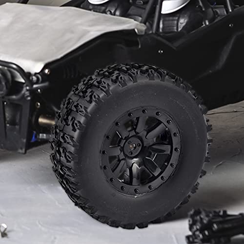 Hosim 1/10 RC Car Tires and Wheels with Foam Insert M4 Hex Hub for for Axial/SCX10/Losi TRX HSP CC01 D90 D110 Offroad Racing RC Truck Crawler 9mm Wheel OD 3.94 inch/100mm