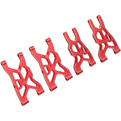 Metal Front & Rear Suspension Arms Set Upgrades Parts Compatible with Arrma 1/8 Infraction 4X4 MEGA/Vendetta 4X4 3S BLX RC Car (Red) - color: Red