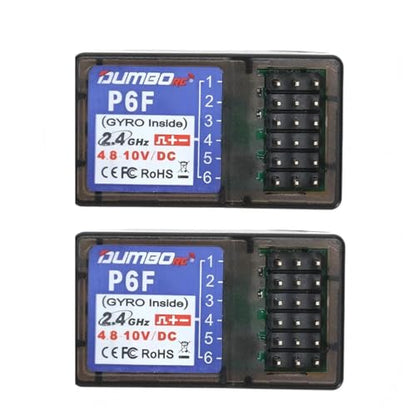 Dumborc X4 Rc Remote Transmitter with P6F Receiver 2.4Ghz 4 Channle RC Radio Control with 2 Receivers for Rc Vehicle Cars Boats Tanks Models
