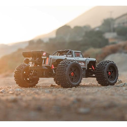 ARRMA RC Truck Outcast 4X4 4S BLX 1/10TH 4WD Stunt Truck RTR (Battery and Charger Not Included), Gunmetal, ARA4410V2T3 - color: Gunmetal