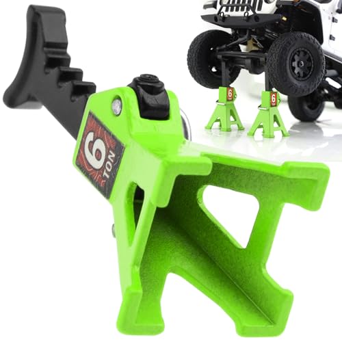 4Pcs ShareGoo 1/24 RC Scale Toy Decoration Metal RC Mini Toy Jack Stands Simulation Compatible with 1/18 1/24 RC Crawler SCX24 AX24 TRX4M FCX24 RC Crawler Car (Green) - color: Green