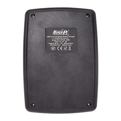 USB Universal Smart Battery Charger for 3.2V LiFePO4 Batteries with 4 Pieces 3.2V LiFePo4 14430 4/5 AA (14 x 43mm) 400mAh Rechargeable Battery