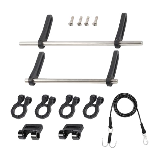 AMK Adjustable 1/10 Scale Bumper Mount Front Rear, Metal Bumper Kit with Modular Fairlead D-Ring Tow Strap for RC Crawler Axial SCX10 Element Enduro Gen7 Gen8 TRX6 TRX4 Upgrades (Black) - color: Black