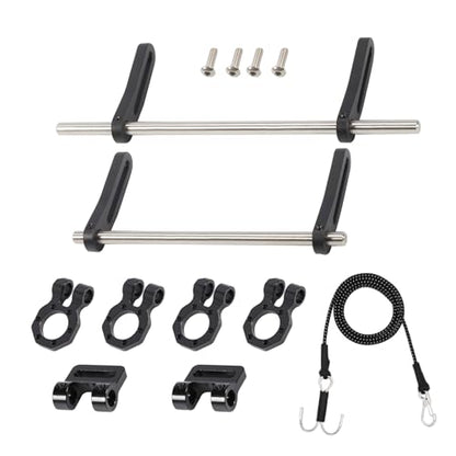 AMK Adjustable 1/10 Scale Bumper Mount Front Rear, Metal Bumper Kit with Modular Fairlead D-Ring Tow Strap for RC Crawler Axial SCX10 Element Enduro Gen7 Gen8 TRX6 TRX4 Upgrades (Black) - color: Black