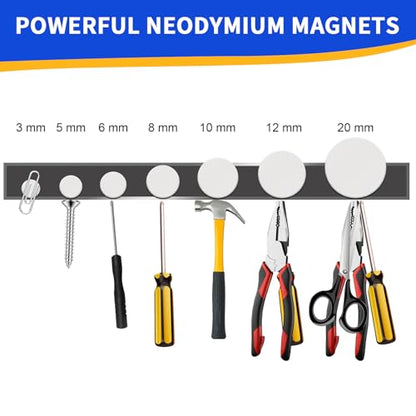 Small Magnets, 290 Pack Refrigerator Magnets of 7 Different Sizes, Mini Magnets, Disc Magnets, Small Magnets for Fridge, DIY, Whiteboard, Billboard in Home, Kitchen, Office, School - size: Assorted (7 Sizes), style: 290 Pack