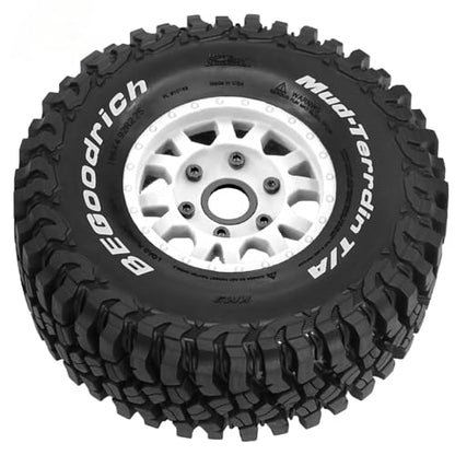1/7 1/8 1/10 RC Short Course Truck Tires OD 4.96"And Wheels 12mm 14mm 17mm Hex For 1:10 1:8 1:7 Scale Off Road Truck Car ARRMA Mojave 4S 6S TRAXXAS Slash 2WD FS FSR Axial Losi Rc4wd (White) - color: White