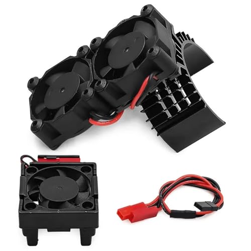 Rc Replacement Parts For Traxxas For VXL For Slash For Rustler For Bandit For Stampede 2WD 4X4 3S Motor ESC Cooler Cooling Fan Heat Sink Set Rc Parts(Black) - color: Black