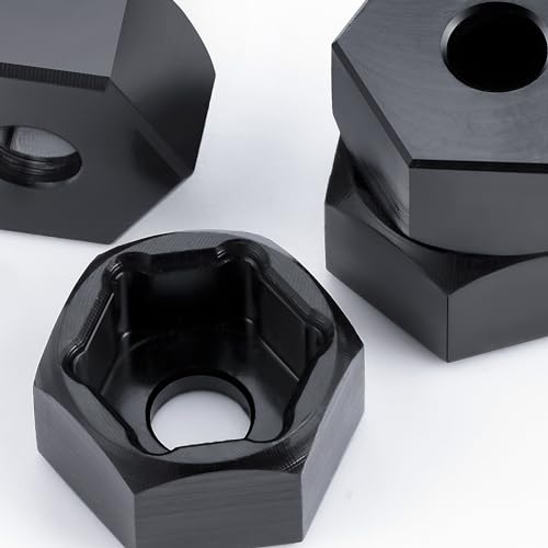 4PCS 5mm to 7mm Wheel Hex Hub Adapters for 1/10 WPL D12 | RC Truck Car 1/24 SCX24 RC Upgrades Accessories Black