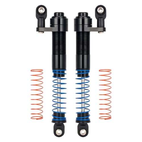 80-100mm Adjustable Threaded Oil Shocks for 1/10 RC Crawler SCX10 TRX4 D90 | CNC aluminum body with offset cap Dampers.Fits for Axial Capra VS4-10 90046 Tamiya LCG Cheater rigs.RC Car Upgrade Parts. - color: Black