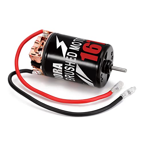 INJORA 550 Brushed Motor Waterproof 3-Slot 16T Motor for 1/10 Scale RC Car Crawler Truck Buggy Axial SCX10 AXI03007 JL 90046 TRX4 TRX6 (INM09) - size: 16T