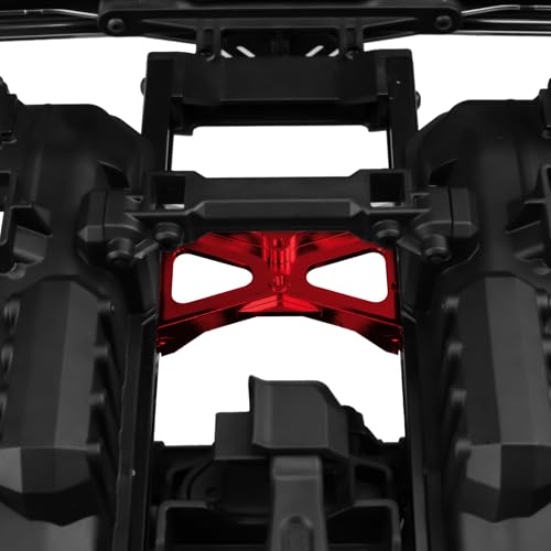 RC Chassis Brace Crossmember Aluminum Alloy Rear Beam Mounts Upgrade Part for 1/10 TRX4 RC Crawler Car Upgrade Replacement Parts (Red) - color: Red