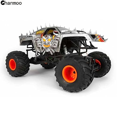 1/10 RC Monster Truck Tires and Hard Plastic Wheels Rims 12mm Hex Rubber Buggy Off Road Tyres with Foam for 1:10 Scale Truck Car Traxxas VXL 2WD Hoss 4x4 HSP HPI Tamiya Kyosho 4PCS (White) - color: White