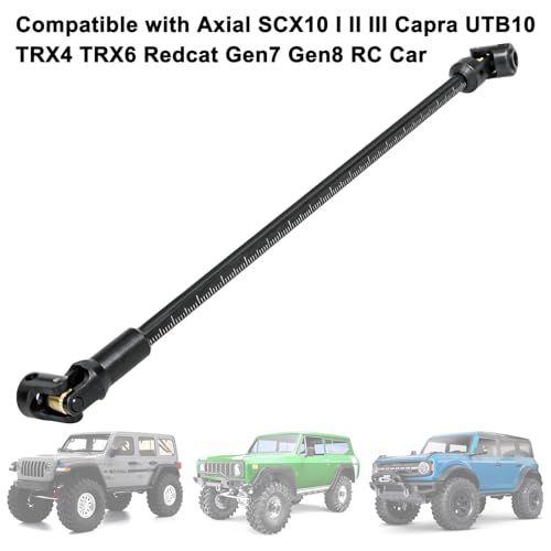 LRFHL 1/10 Crawler Driveshaft Stainless Steel, 68-229mm, Black | SCX10 Drive Shaft for 1/10 RC Crawler LCG Rigs Sportys Scalers Capra SCX10 Pro - color: Black