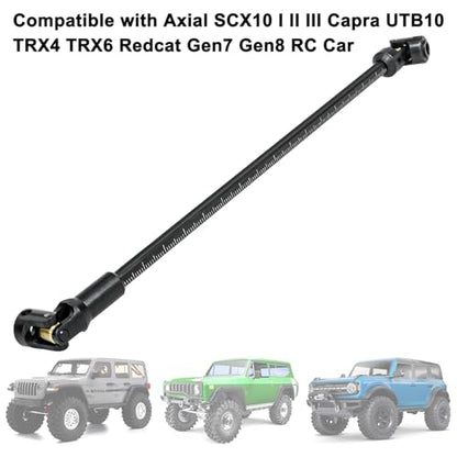LRFHL 1/10 Crawler Driveshaft Stainless Steel, 68-229mm, Black | SCX10 Drive Shaft for 1/10 RC Crawler LCG Rigs Sportys Scalers Capra SCX10 Pro - color: Black