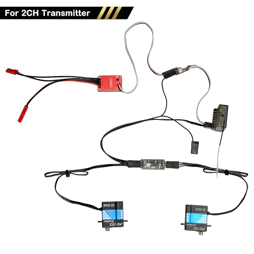 MEUS Racing 4WS Four-Wheel Steering Control Line Upgrades with Control Board and Servo Control Lines, Suitable for 4WS RC Crawler Car SCX10, TRX4, SCX24 TRX4M etc.