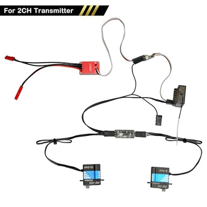 MEUS Racing 4WS Four-Wheel Steering Control Line Upgrades with Control Board and Servo Control Lines, Suitable for 4WS RC Crawler Car SCX10, TRX4, SCX24 TRX4M etc.