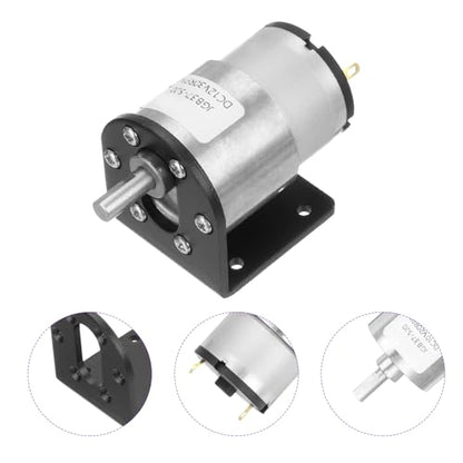 DMiotech Micro DC 12V 30RPM Geared Motor with Bracket Gear Reduction Motors 37mm Diameter Gearbox Micro Speed Reduction for RC Car, Robot Model, DIY Toys - style: 30RPM