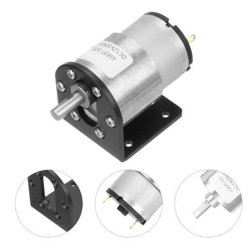 DMiotech Micro DC 12V 30RPM Geared Motor with Bracket Gear Reduction Motors 37mm Diameter Gearbox Micro Speed Reduction for RC Car, Robot Model, DIY Toys - style: 30RPM