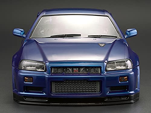 Killerbody 1/10 RC Painted Skyline GTR BNR34 195mm Touring Drift Car Body (Metallic-Blue) - color: Metallic-blue