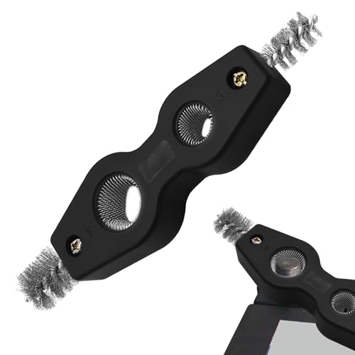 4 in 1 Car Battery Cleaning Brush, Battery Terminal Cleaner, Anti-Rust Auto Battery Cleaner Brush Tool with Steel Wire, Vehicle Battery Terminals Machine Parts Cleaning Tool for Cars (Black) - color: Black