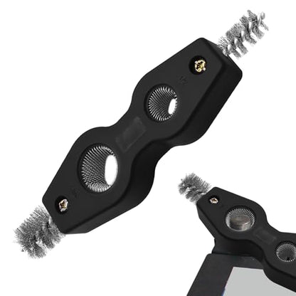 4 in 1 Car Battery Cleaning Brush, Battery Terminal Cleaner, Anti-Rust Auto Battery Cleaner Brush Tool with Steel Wire, Vehicle Battery Terminals Machine Parts Cleaning Tool for Cars (Black) - color: Black