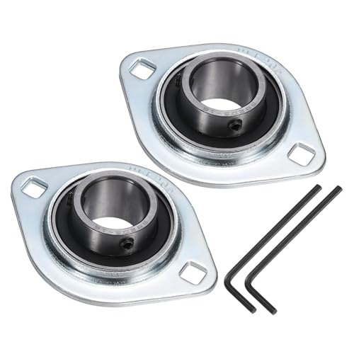 uxcell 2Pcs SBPFL205-16 Pillow Block Bearings 1" Bore Bearing Units Steel Flange Mounted Bearing Housing with Wrench - size: SBPFL205-16 (1" ID)