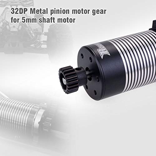 OGRC 32P 5mm Pinion Gear 17T 18T 19T 20T 21T Hardened Metal Pinion Motor Gear Set for RC Buggy Car Monster Truck(Compatible with 0.8 Metric Pitch) | Hardened Steel, Motor Gear 5mm Motor Shaft, Fits 1/10 RC Buggy Monster Truck Car