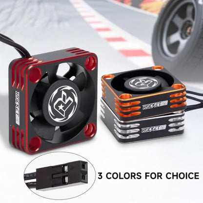 28000RPM RC Motor Heatsink ESC Cooling Fan,30mm,2 Pack,Red | RC Model Heatsink for 1/8 1/10 1/12 Scale,RC Car,Truck,Buggy Truggy,540 550 Brushless Motor - color: Red