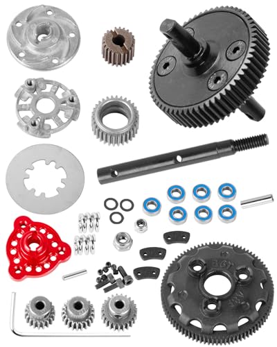 48P 86T Spur Gear&Slipper Clutch&Transmission Gear&Slipper Rebuild Kit&Pressure Plate Upgrades Part for 1/10 Slash 2WD(VXL),Rustler/Stampede/Bandit 2WD(VXL), Hops up,Red - color: Red(Upgrades Part)