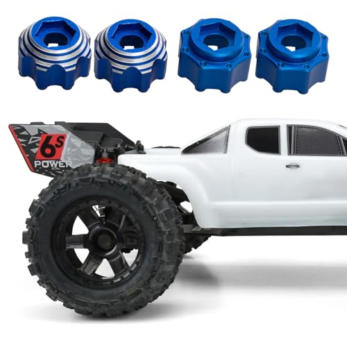 kingsea 4 Pcs RC 8X32 to 17MM Wheel Hex Adapters Aluminum Hex Adapters Compatible with Pro-Line RC Car Upgrades Parts #6353-00 6345-00, Blue - color: Blue