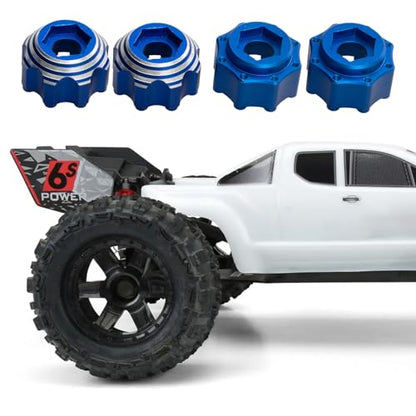 kingsea 4 Pcs RC 8X32 to 17MM Wheel Hex Adapters Aluminum Hex Adapters Compatible with Pro-Line RC Car Upgrades Parts #6353-00 6345-00, Blue - color: Blue
