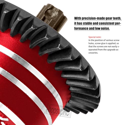 #45 Steel 37T Main Gear&13T Input Gear Differential Case Diff Gear Upgrades Part for 1/10 Senton/Bigrock/Granite/Vorteks 3S BLX,Kraton/Outcast 4S BLX,1/8 Infraction/Typhon/Vendetta 3S BLX.Red