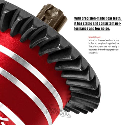 #45 Steel 37T Main Gear&13T Input Gear Differential Case Diff Gear Upgrades Part for 1/10 Senton/Bigrock/Granite/Vorteks 3S BLX,Kraton/Outcast 4S BLX,1/8 Infraction/Typhon/Vendetta 3S BLX.Red