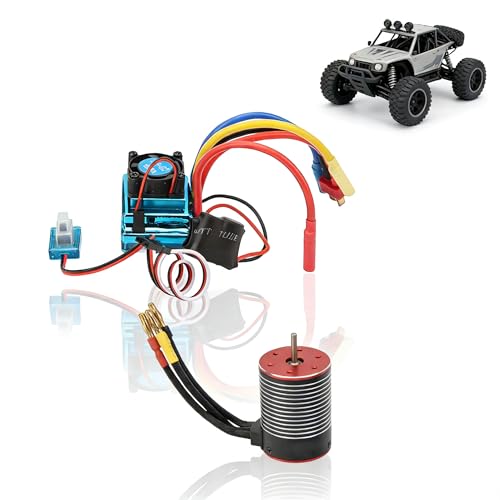 120A Brushless Motor ESC Set, Professional High Torsion 3650 Brushless Motor RC Motor 120A ESC Combo Set RC Car Parts for RC Car, Compatible with Hsp, Axial Scx10, D90 - size: 3600KV