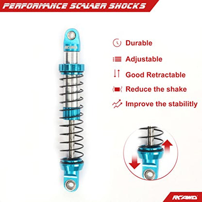RCAWD Shock Absorber for UTB18 Capra Upgrades, Front & Rear RC Shocks Parts #AXI213004#AXI213000, for Axial 1/18#AXI01002 Blue - color: Blue