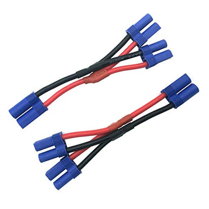 3pcs EC5 Parallel Plug Connector Cable Y-Harness 1 Male Connectors to 2 Female Connector for RC FPV Quadcopter Power System LiPO Battery - style: One Male to two Female