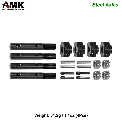 Thicker UTB10 Portal Stub Axles Harden Steel Capra Drive Shaft 1/10 Scale Accessories for RC Rock Crawler Axial Capra 1.9 SCX10 III Upgrades(2 Set(4Pcs)) - color: 2 Set(4pcs)