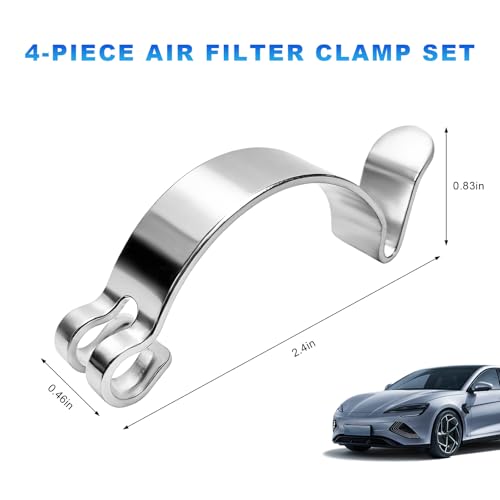 4 PCS Air Filter Clips, Heavy Duty Metal Auto Airbox Housing Clip Replacement for Fastening Connection, Air Cleaning Filter Retaining Clip Spring Clamp for Most Cars