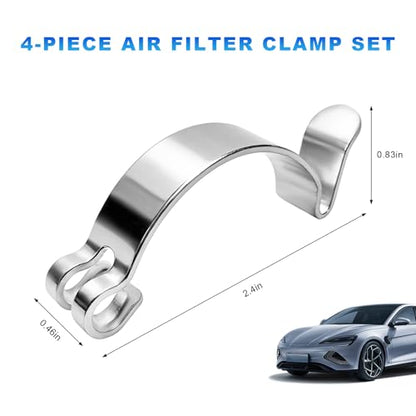 4 PCS Air Filter Clips, Heavy Duty Metal Auto Airbox Housing Clip Replacement for Fastening Connection, Air Cleaning Filter Retaining Clip Spring Clamp for Most Cars