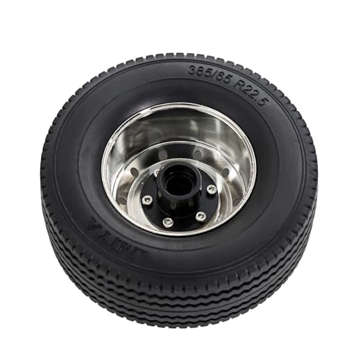 1/14 RC Front and Rear Tractor Truck Tires Steel Alloy Wheels (Front) - color: Front