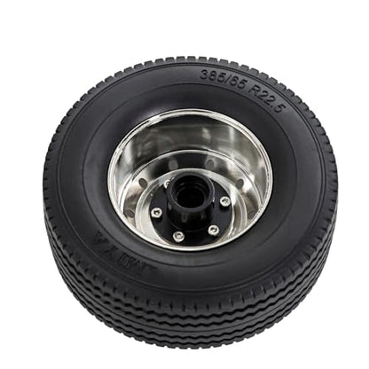 1/14 RC Front and Rear Tractor Truck Tires Steel Alloy Wheels (Front) - color: Front