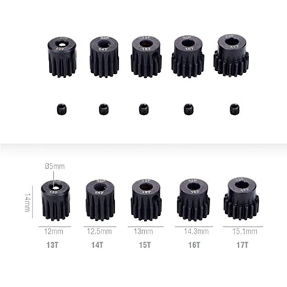 OGRC Pinion Gear 5mm 32p Pinion 13T 14T 15T 16T 17T Hardened Metal Pinion Motor Gear Set for RC Buggy Car Monster Truck(Compatible with 0.8 Metric Pitch)